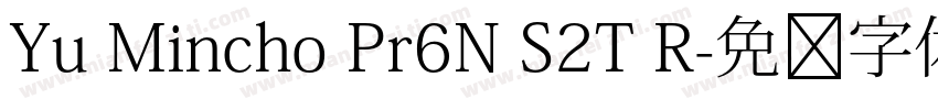Yu Mincho Pr6N S2T R字体转换